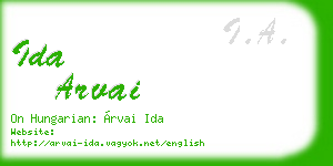 ida arvai business card